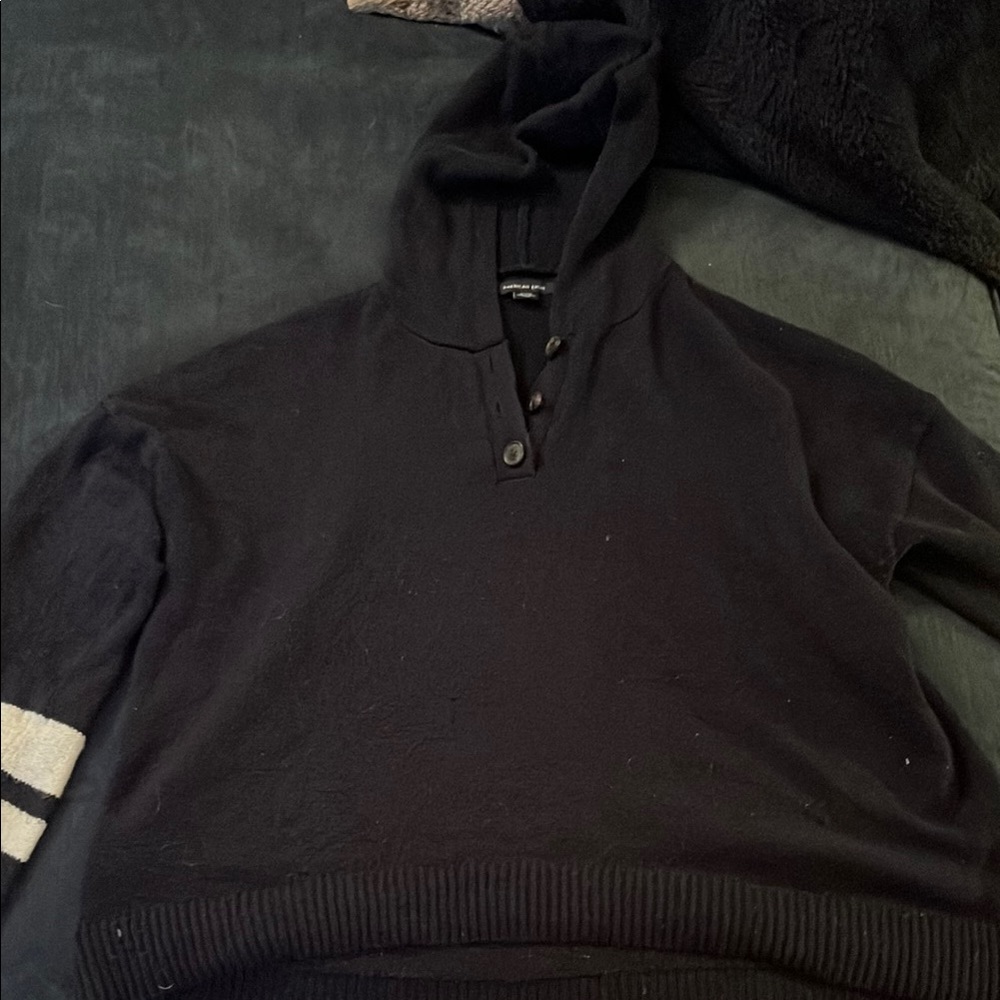 American Eagle Outfitters Navy Sweater with Ribbed Texture